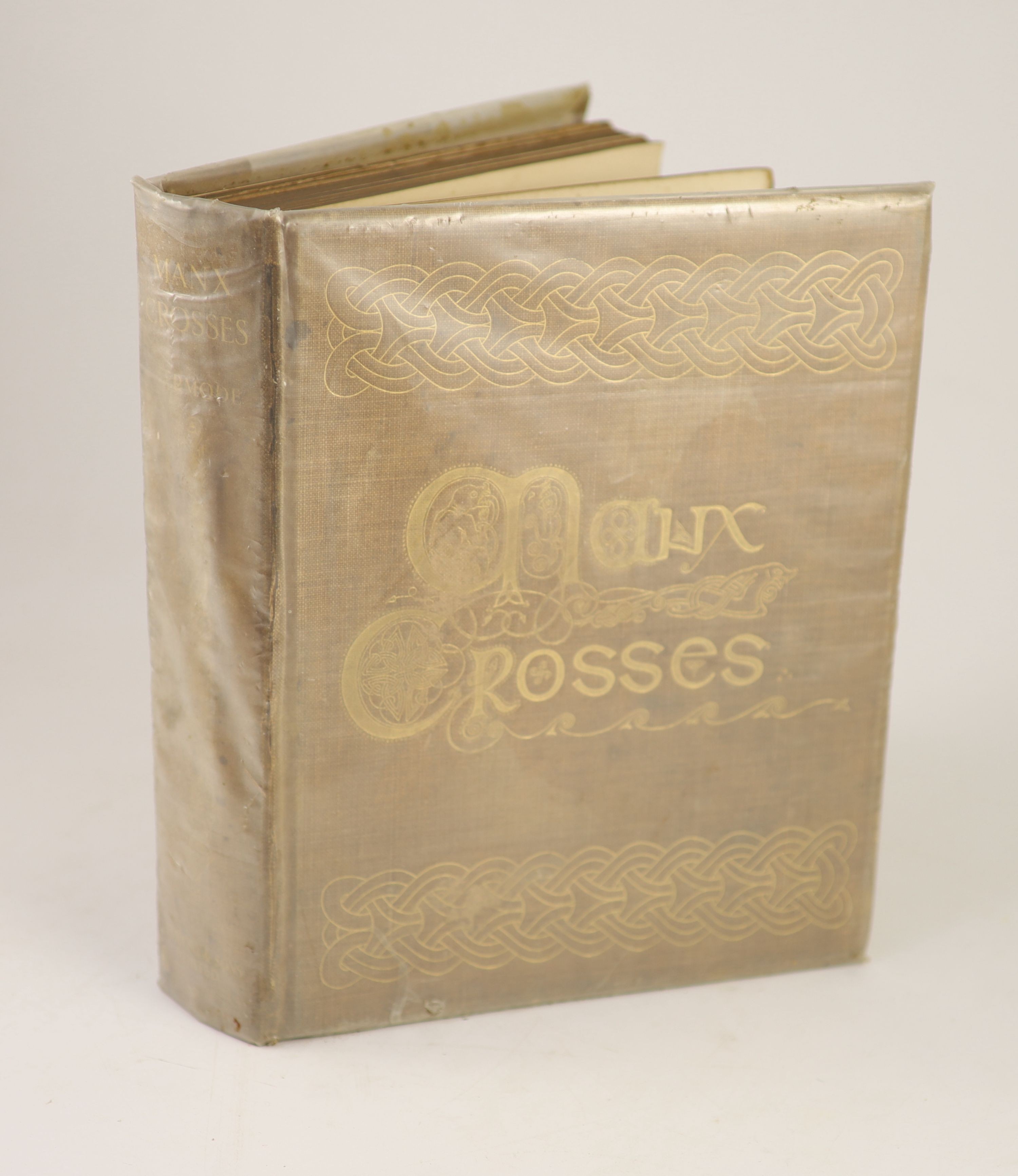 Kermode, P.M.C - Manx Crosses or the Inscribed and Sculptured Monuments of the Isle of Man, 4to, original cloth, with frontis, 2 coloured maps and 66 plates, London, 1907
